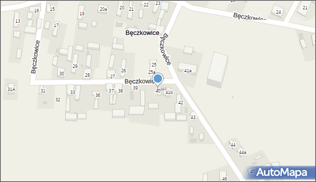 Bęczkowice, Bęczkowice, 40, mapa Bęczkowice