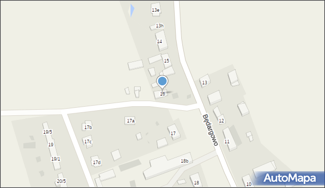 Będargowo, Będargowo, 16, mapa Będargowo