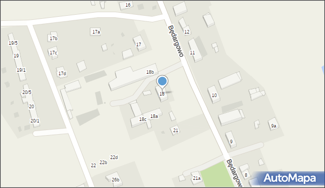 Będargowo, Będargowo, 18, mapa Będargowo