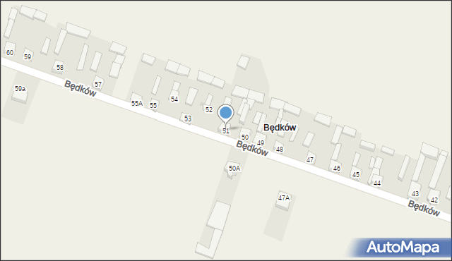 Będków, Będków, 51, mapa Będków