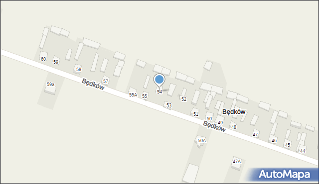 Będków, Będków, 54, mapa Będków