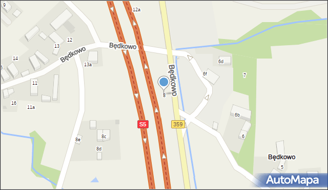 Będkowo, Będkowo, 8, mapa Będkowo