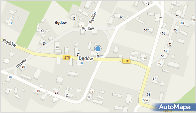 Będów, Będów, 29, mapa Będów