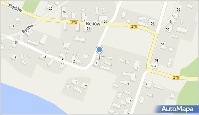 Będów, Będów, 8, mapa Będów