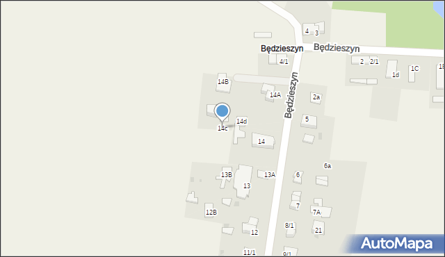 Będzieszyn, Będzieszyn, 14c, mapa Będzieszyn