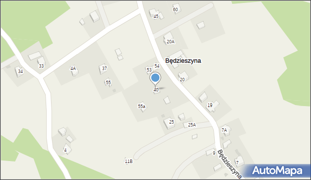 Będzieszyna, Będzieszyna, 40, mapa Będzieszyna