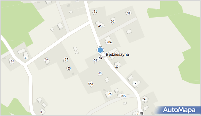 Będzieszyna, Będzieszyna, 54, mapa Będzieszyna