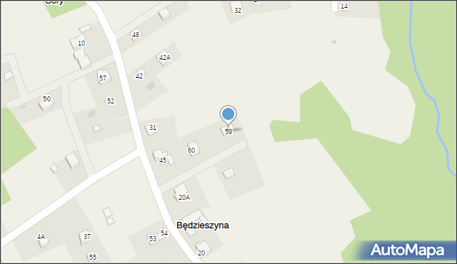 Będzieszyna, Będzieszyna, 59, mapa Będzieszyna