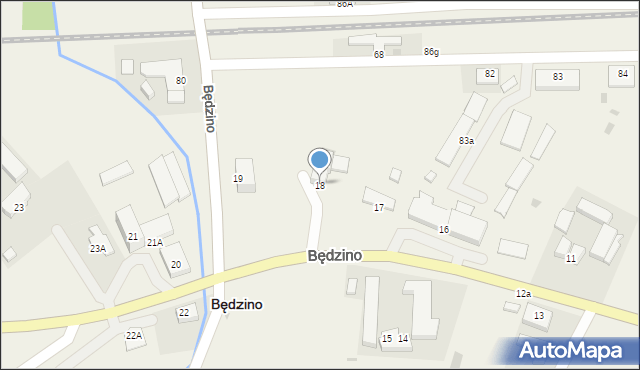 Będzino, Będzino, 18, mapa Będzino