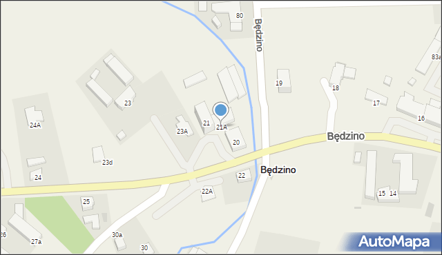 Będzino, Będzino, 21A, mapa Będzino