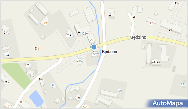 Będzino, Będzino, 22, mapa Będzino