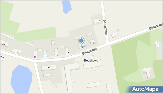 Będzitowo, Będzitowo, 14, mapa Będzitowo