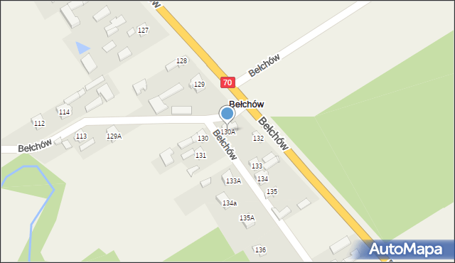Bełchów, Bełchów, 130A, mapa Bełchów