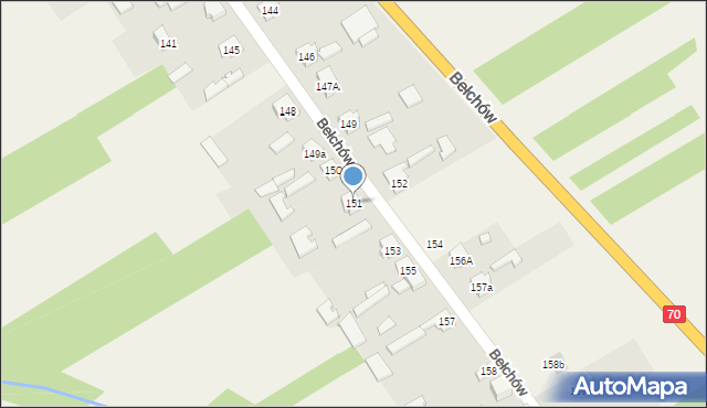 Bełchów, Bełchów, 151, mapa Bełchów