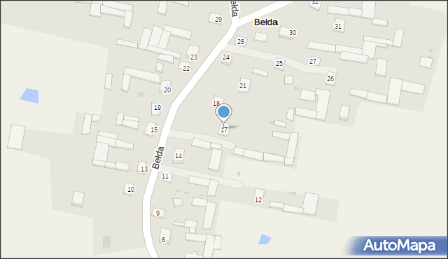 Bełda, Bełda, 17, mapa Bełda