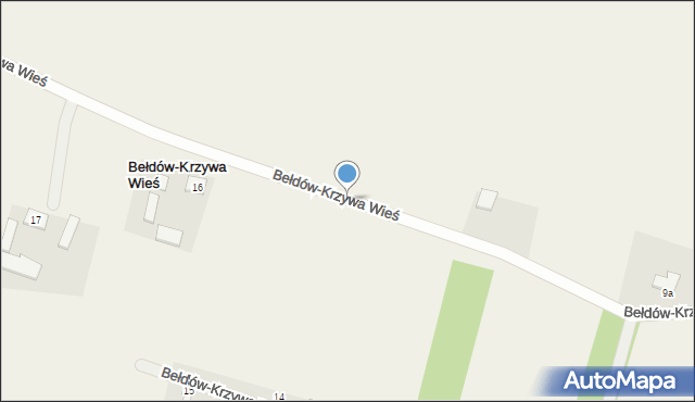 Bełdów-Krzywa Wieś, Bełdów-Krzywa Wieś, 14, mapa Bełdów-Krzywa Wieś