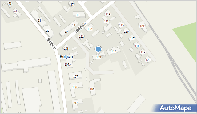 Belęcin, Belęcin, 109, mapa Belęcin