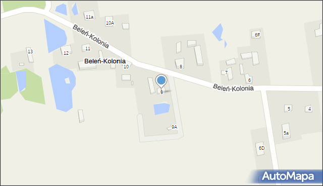 Beleń-Kolonia, Beleń-Kolonia, 9, mapa Beleń-Kolonia