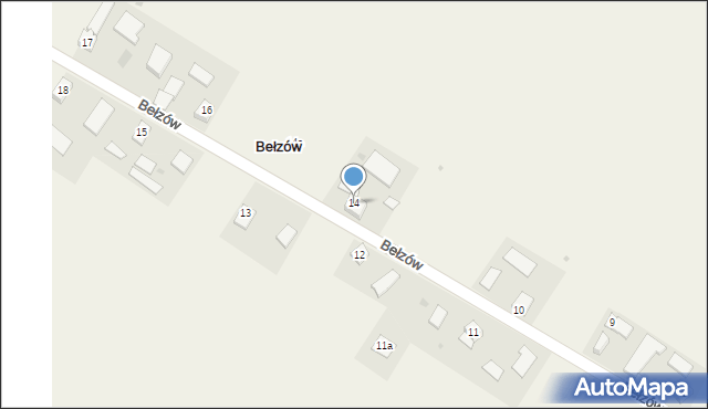 Bełzów, Bełzów, 14, mapa Bełzów