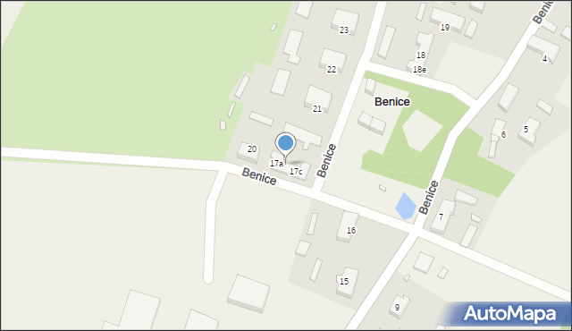 Benice, Benice, 17b, mapa Benice