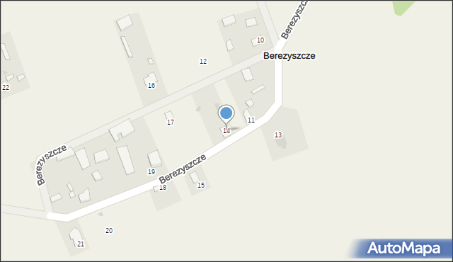 Berezyszcze, Berezyszcze, 14, mapa Berezyszcze