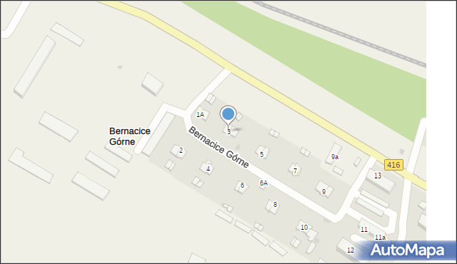 Bernacice Górne, Bernacice Górne, 3, mapa Bernacice Górne