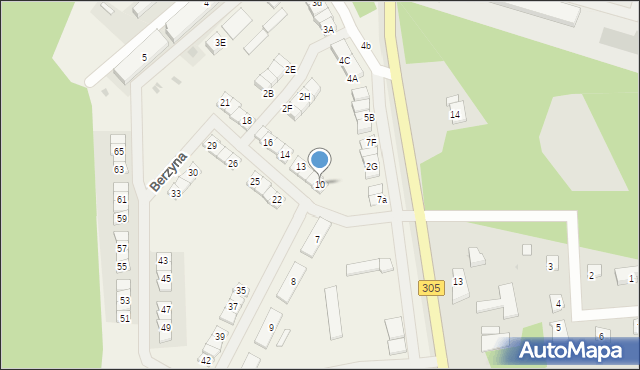 Berzyna, Berzyna, 10, mapa Berzyna