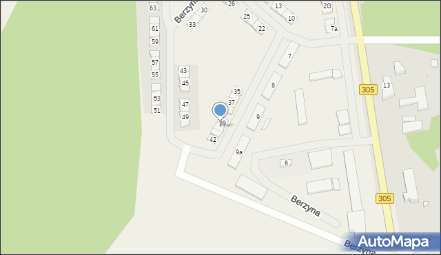 Berzyna, Berzyna, 40, mapa Berzyna