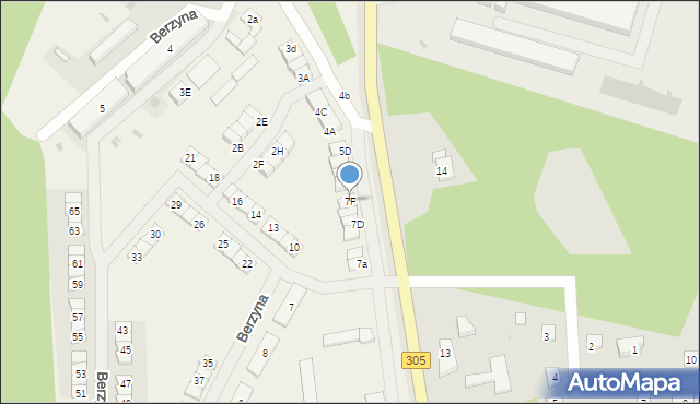 Berzyna, Berzyna, 7F, mapa Berzyna