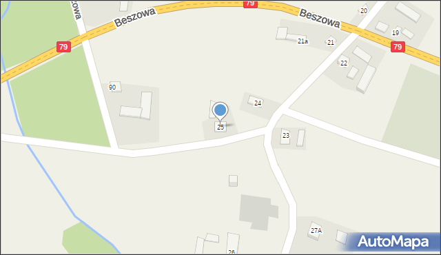 Beszowa, Beszowa, 25, mapa Beszowa