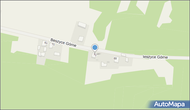 Beszyce Górne, Beszyce Górne, 71, mapa Beszyce Górne