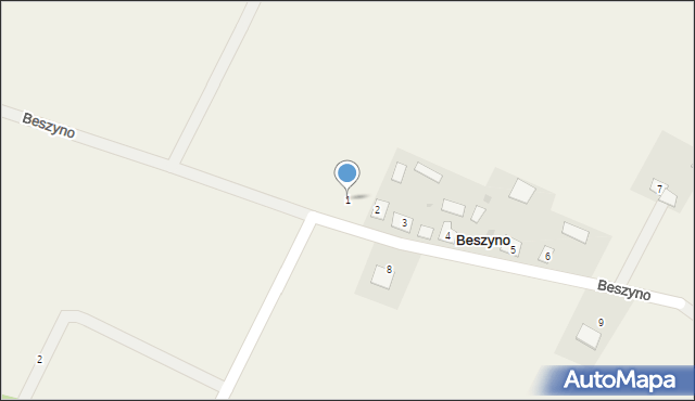 Beszyno, Beszyno, 1, mapa Beszyno