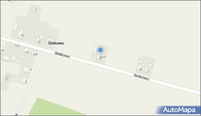 Betkowo, Betkowo, 29, mapa Betkowo