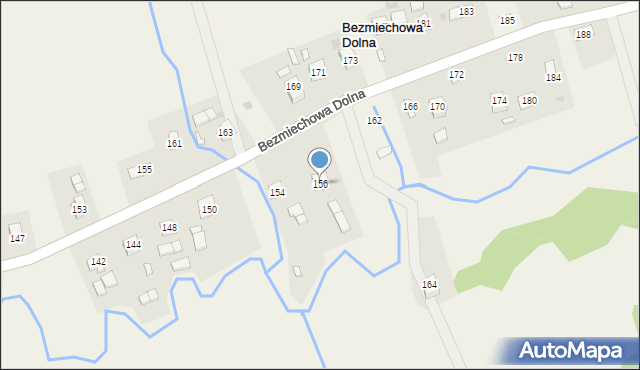 Bezmiechowa Dolna, Bezmiechowa Dolna, 156, mapa Bezmiechowa Dolna