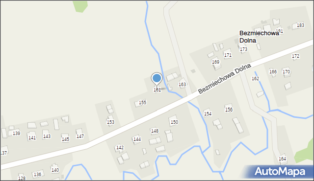 Bezmiechowa Dolna, Bezmiechowa Dolna, 161, mapa Bezmiechowa Dolna