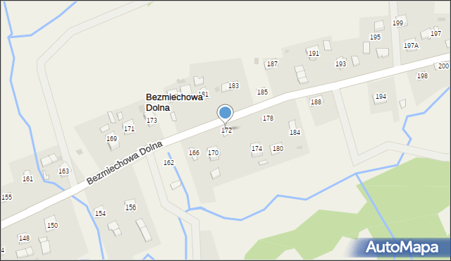 Bezmiechowa Dolna, Bezmiechowa Dolna, 172, mapa Bezmiechowa Dolna