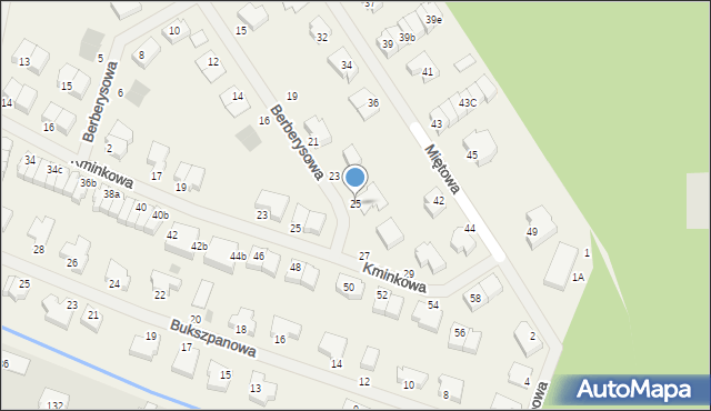 Bezrzecze, Berberysowa, 25, mapa Bezrzecze