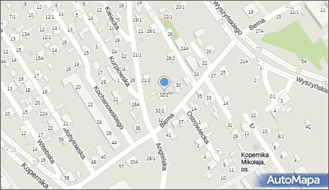 Białystok, Bema Józefa, gen., 32/1, mapa Białegostoku