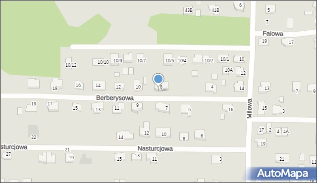 Białystok, Berberysowa, 8A, mapa Białegostoku