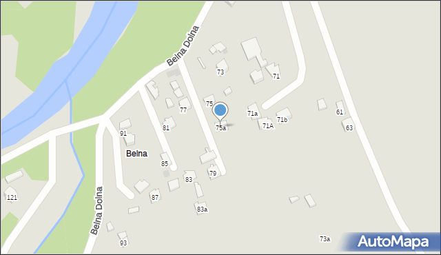 Biecz, Belna Dolna, 75a, mapa Biecz