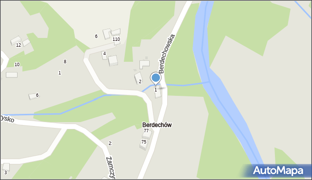 Bobowa, Berdechowska, 1, mapa Bobowa