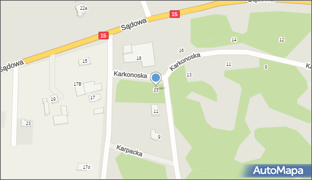 Brodnica, Beskidzka, 13, mapa Brodnica