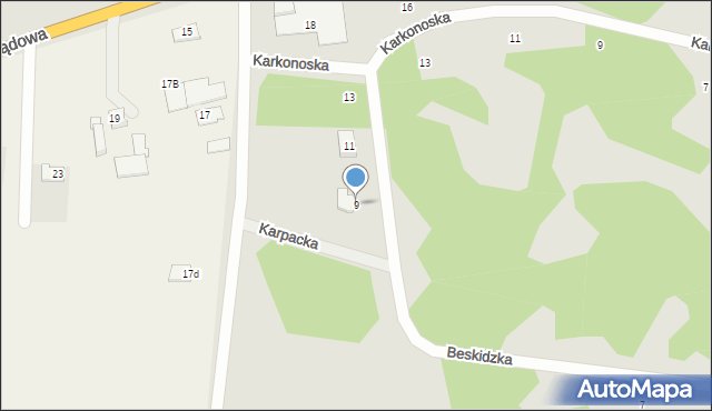 Brodnica, Beskidzka, 9, mapa Brodnica