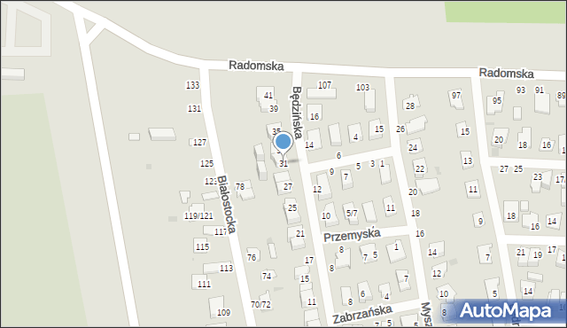 Częstochowa, Będzińska, 31, mapa Częstochowy
