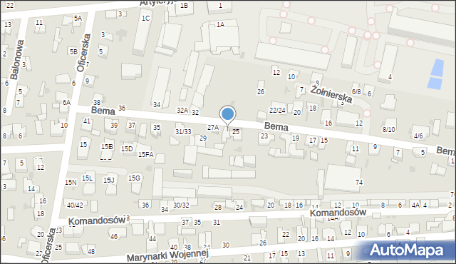 Częstochowa, Bema Józefa, gen., 27, mapa Częstochowy