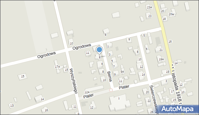 Dąbie, Bema Józefa, gen., 4, mapa Dąbie