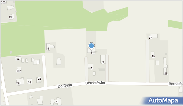 Dys, Bernatówka, 1, mapa Dys