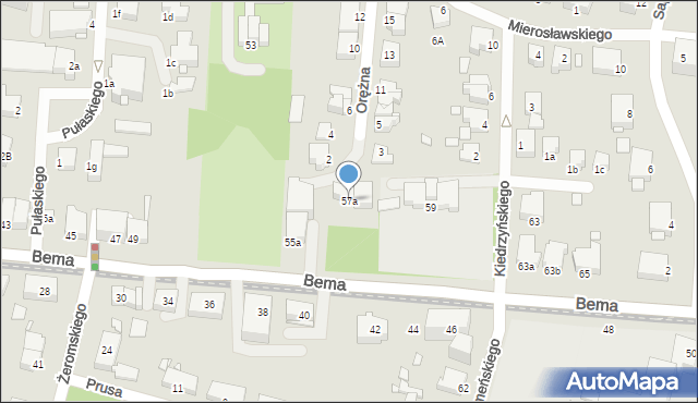 Elbląg, Bema Józefa, gen., 57a, mapa Elbląga