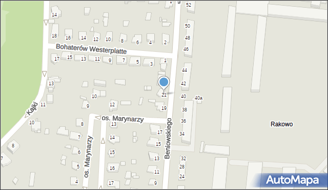 Elbląg, Beniowskiego Maurycego, 21, mapa Elbląga