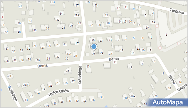 Garwolin, Bema Józefa, gen., 26, mapa Garwolin